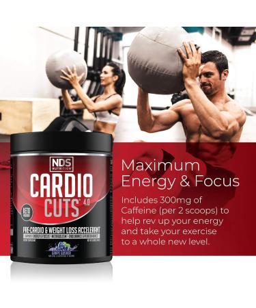 NDS Nutrition 4.0 Pre Workout Supplement - Advanced Weight Loss & Cardio Formula with L-Carnitine CLA MCTs L-Glutamine & Safflower Oil - Grape Flavor (40 Servings - Buy Online on GoSupps.com