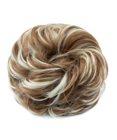 Tess Hair Part with Rubber Band - 55g Honey Blonde & White Blonde Synthetic Hair Extensions for Large Buns | Women's Hair Tie - Buy Online on GoSupps.com