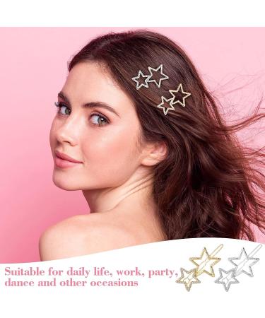 OIIKI Star Hair Clips 8pcs - Elegant Metal Hair Barrettes with Rhinestone Hairpin for Women and Girls - Buy Online on GoSupps.com