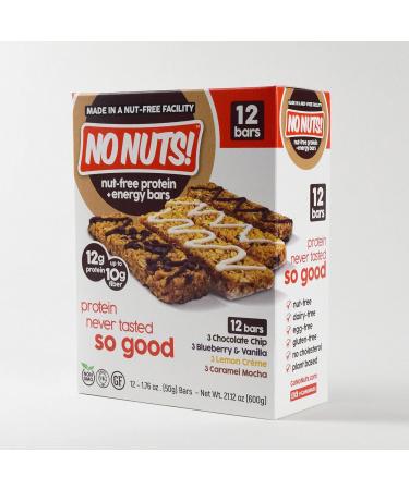No Nuts! Vegan Protein Bars - 100% Nut Free Dairy Free Organic Variety Pack of 12 | Healthy Energy Bars Non-GMO Egg-Free Kosher - Buy Online on GoSupps.com