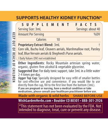 WishGarden Herbs Kidney Strength 4oz - Natural Herbal Kidney Support & Detox Cleanse Supplement for Healthy Urinary Tract - Buchu Leaf & Cornsilk Formula - Buy Online on GoSupps.com