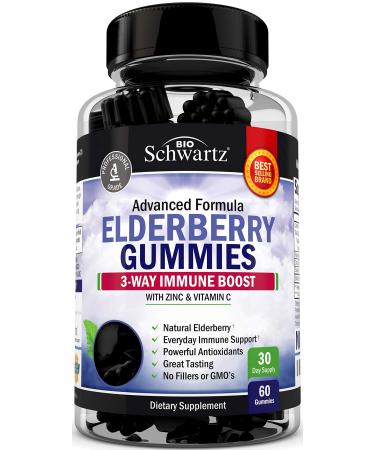 BioSchwartz Advanced Formula Elderberry Gummies with Zinc & Vitamin C 60 Gummies