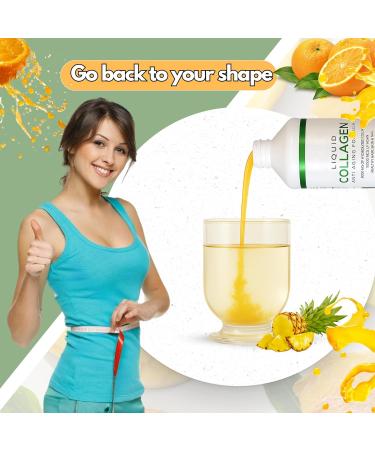 Liquid Collagen for Women & Men-Pine'O'Range Flavored Premium Grade 10000 mcg Biotin+8000 mg of Hydrolyzed Collagen for Radiant Skin Glow Anti-Aging Hair Growth & Nice Nails.16 fl oz-Made in USA - Buy Online on GoSupps.com