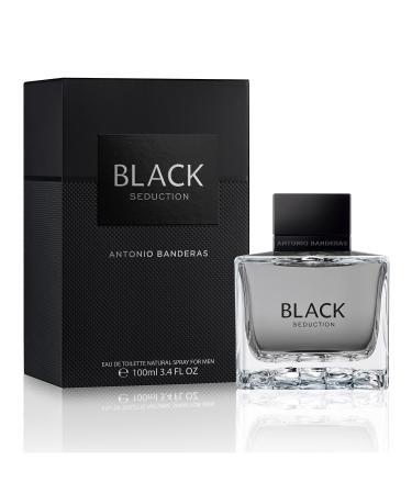 Antonio Banderas Seduction in Black for Men Eau de Toilette Spray 3.4 Oz 3.4 Fl Oz (Pack of 1)