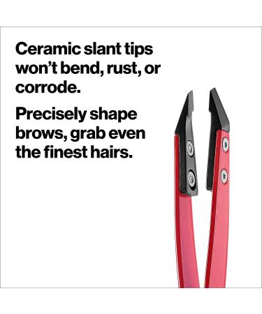 REVLON Ceramic Tip Slant Tweezer - Precision Tweezing Tool for Perfectly Defined Brows - Buy Online on GoSupps.com