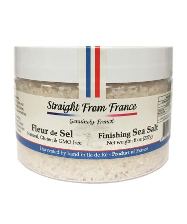 Straight from France French Fleur De Sel Finishing Sea Salt (8 oz) 8 Ounce (Pack of 1)