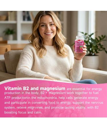 GGMMUU 2 Pack Vitamin B2 Gummies Riboflavin 400mg Supplement with Magnesium for Kids & Adults B2 Gummies for Migra*ne Rel*ef, Nervous System Support & Skin Health, Raspberry Flavor, 120 Count - Buy Online on GoSupps.com
