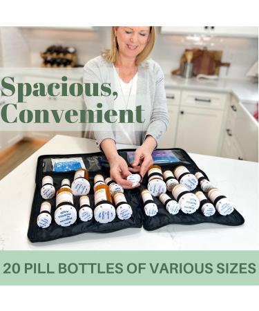 Portable Pill Bottle Organizer Bag - Lockable & See-Through Pockets | Large Heavy-Duty Medicine Organizer with Weekly Pill Box (Grey - Buy Online on GoSupps.com