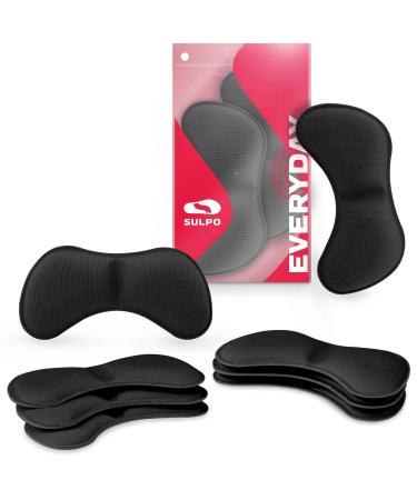 Sulpo heel pillow - shoe inserts made of sponge heel protection/heel cushion against blowing - all shoes - for men & women - 8 pairs (black 4 pairs) black 4 couples