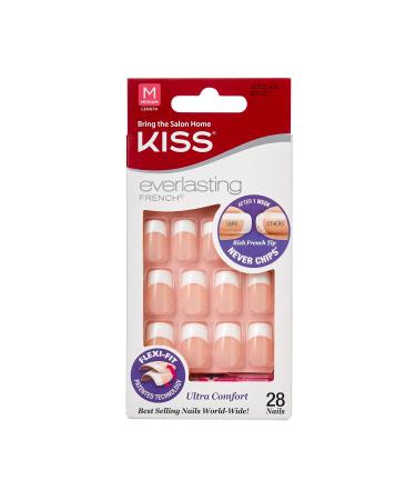 Kiss Everlasting French Nail Kit Medium 28 Nails EF07 (1 PACK) 28 Count (Pack of 1)