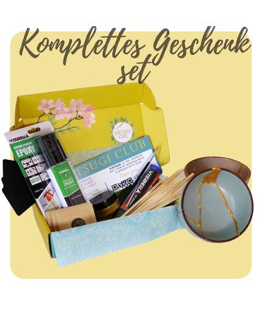 Kintsugi Repair Kit - Repair Broken Ceramics with Gold Glue | Meditation DIY Gift | Japanese Craft - Kintsugi Club - Buy Online on GoSupps.com