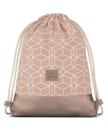 Johnny Urban gym bag hipster noah cotton gymsack gym bag bag bag sports bag backpack for women & men with inside pocket - made of robust cotton and vegan leather rose patterned