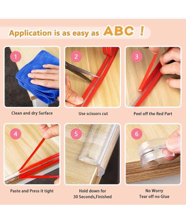 Baby Proofing Edge Protector Clear Silicone Soft Corner Protectors 20ft Tape | 0.6in Width for Cabinets Tables Cribs - 10ft Length Included - Buy Online on GoSupps.com
