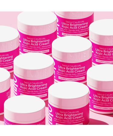 SeoulCeuticals Korean Kojic Acid Cream - Dark Spot Remover with Glycolic Acid Niacinamide & HA | Cruelty-Free K-Beauty Skincare 2oz - Buy Online on GoSupps.com