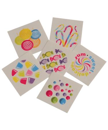 Lot of 144 Assorted Candy Theme Temporary Tattoos