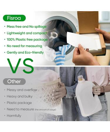 Eco-Friendly Travel Laundry Detergent Sheets - Fisroa 300 Loads Plastic-Free Fresh Linen Scent Perfect for Camping & Dorms - Buy Online on GoSupps.com