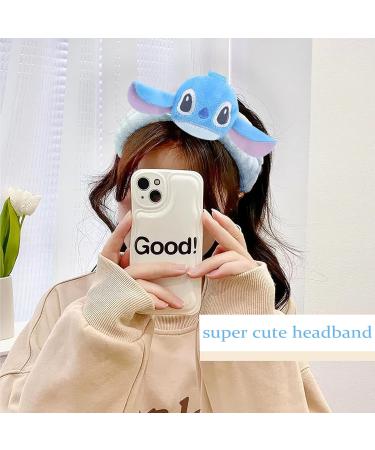 Stitch Ear Hairlace Stitch Facial Headband Stitch Make up Hair Band Stitch Coral Fleece Facial Hair Band for Washing Face Shower Sports Beauty (Style 2) - Buy Online on GoSupps.com