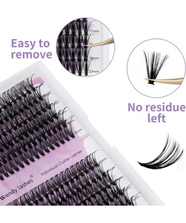 Individual Eyelashes Clusters 240PCS | D Curl 0.07mm 40D/50D Mixed | 16-20mm Lash Extensions - DIY Wide Stem Clusters - RR-16-20mm - Buy Online on GoSupps.com