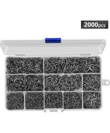 HETH 2000pcs Fishing Worm Hooks Set | High Carbon Steel Wide Gap Offset Hooks | Saltwater & Freshwater | 10 Sizes - Buy Online on GoSupps.com