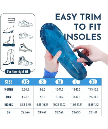 Never Flatten Flat Insoles for Men & Women - Shock Absorbing Inserts - No Arch Support - Perfect for Walking Standing & Running - Blue M (Men 9-10.5/Women 10-11.5 - Buy Online on GoSupps.com