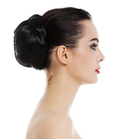 WIG ME UP TYP-1012-2 Large Braided Hairpiece Bun Chignon - Black Brown | International Shipping Available - Buy Online on GoSupps.com