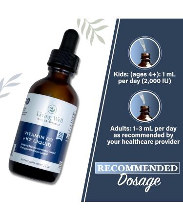 Liquid Vitamin D3 2000 IU with K2 + K1 Immune & Bone Support Supplement Dentist-Developed for Strong Teeth Bones & Calcium Absorption Non-GMO Gluten-Free Soy-Free Pleasant Tasting 2 oz - Buy Online on GoSupps.com
