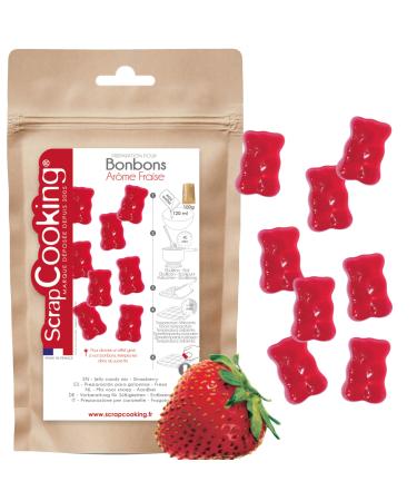 ScrapCooking ScrapCooking - Strawberry Candy Preparation 100g - Sweet Preparation for Making Home Sweets - Mix for Sweets Bears & Gummies - Birthday Children - Red - 8542