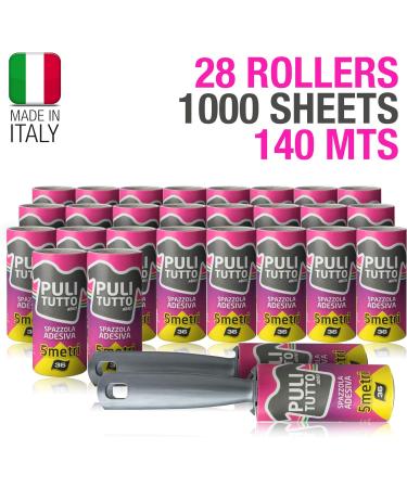 Sticky lint roller. Pet hair remover. 28 refill. 140 metres long roll of sticky paper. Suitable for clothes hair pets sofas rugs carpets seats lint dust. 100% made in Italy - Buy Online on GoSupps.com