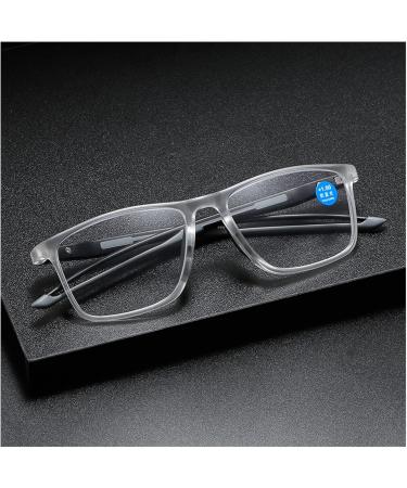 Ultra-Eighth HD Anti-Blue Light Reading Glasses for Men | TR90 Comfortable Anti-Slip Design | 4.00 Sand Black Frame with Red Legs | Perfect for Medium-Aged and Older Adults - Buy Online on GoSupps.com