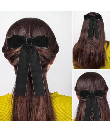 Molain Black Bow Barrettes - Kawaii French Hair Clip for Women and Girls | Aesthetic Hairbows for Halloween, Christmas, Easter Cosplay - Buy Online on GoSupps.com