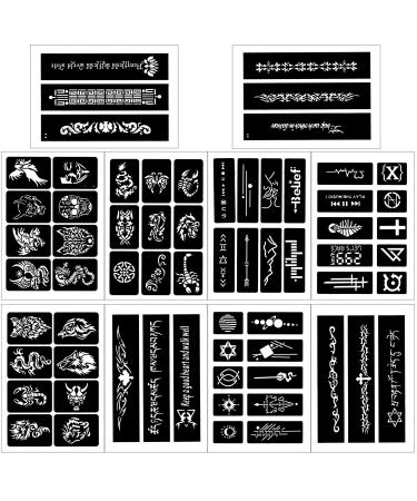 Konsait 123pcs Large Temporary Tattoos Stencils - 20 Sheets Glitter Tattoo Kit for Adults & Kids - Buy Online on GoSupps.com