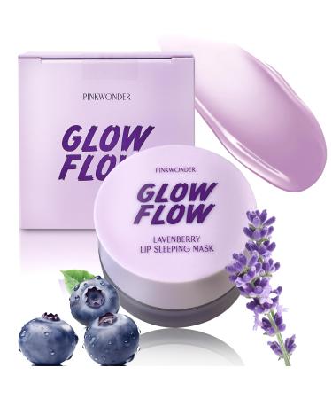 GLOWFLOW Lavenberry Lip Sleeping Mask Moisturizing Lip Care for Dry and Chapped Lips Fresh Grape Flavor Lip Balm Nourishing Lip Care