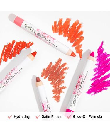 Physicians Formula Ros Kiss All Day Glossy Lipstick in She's a Wild Rose - Red Lip Color | Dermatologist & Clinically Tested - 1 Count - Buy Online on GoSupps.com