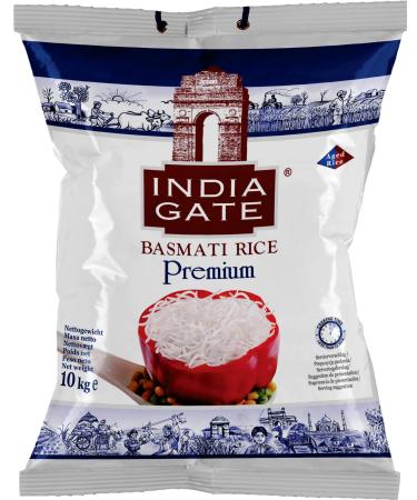 INDIA GATE Premium Basmati Rice Fine aromatic long grain rice from India fine long grain (1 x 10 kg) 10 kg (1 pack)