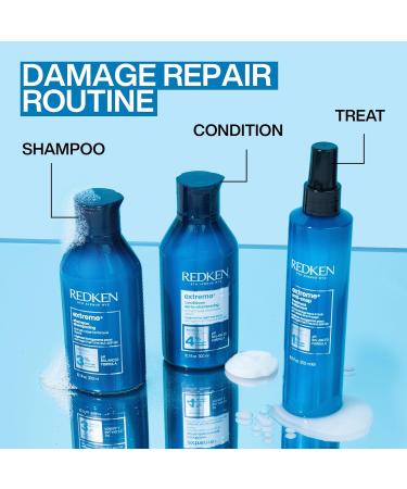 Redken Routine For Weakened and Damaged Hair Set of Shampoo Conditioner and LeaveIn Hydrates Restores Shine and Protects Against Hair Breakage With Protein Extreme - Buy Online on GoSupps.com