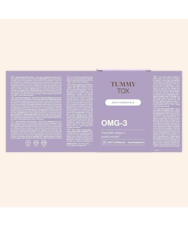 Omega 3 1000 mg 500 mg EPA and 250 mg DHA with added vitamin E. No fish aftertaste 60 day supply - OMG-3 Tummy Tox - Buy Online on GoSupps.com