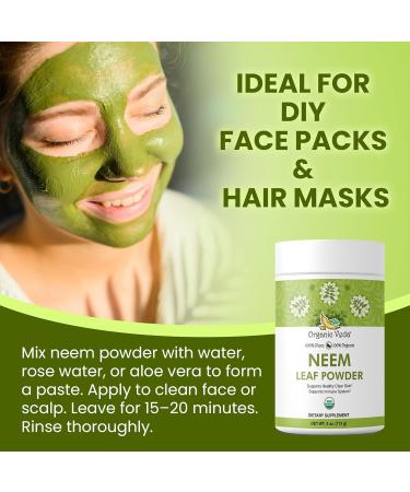 Organic Veda Neem Leaf Powder - Gentle Dried Organic Neem Leaves Powder - Herbal Supplement for Skin Gut Cleanse & Immune Support - Non-GMO Gluten-Free Vegan 4 oz - Buy Online on GoSupps.com