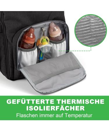 Brisby Wrap Backpack Large - Insulated Diaper Bag for Strollers Includes Changing Pad & Buggy Assembly - Black - Buy Online on GoSupps.com