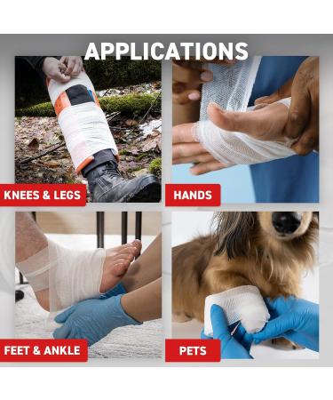 Conforming Stretch Gauze Bandage Roll Individually Packed First Aid Sterile Latex Free Compression Wrap Roll For Wound Dressing Care & Protection (96-Pack 3 inch x 5 yards) By Ready First Aid - Buy Online on GoSupps.com