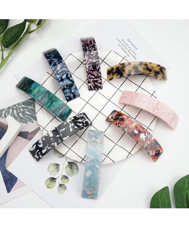 8PCS Large French Hair Barrettes for Women - No Slip Classic Acrylic Clips for Thick Hair - Buy Online on GoSupps.com
