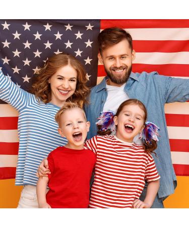 Retrowavy 8 Pcs American Hair Ties: White & Blue Patriotic Scrunchies for Women | 4th of July Ponytail Holders & Independence Day Party Accessories - Buy Online on GoSupps.com