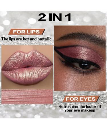 FOCALLURE Metallic Chameleon Liquid Lipstick - Diamond Glitter Lip Gloss | Shimmery Finish, Intense Pigment, Long-Lasting | 05 GOLD - Buy Online on GoSupps.com