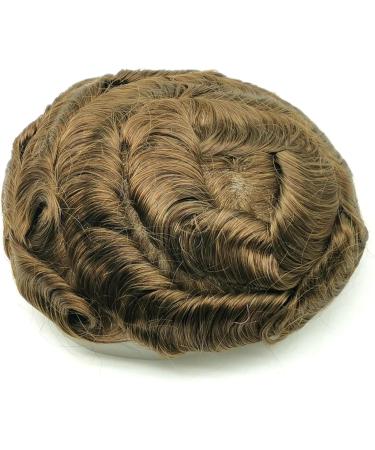 Toupee for Men Yanahair Wavy Hair Pieces Mens Toupee Human Hair Replacement System 100% European Real Human Hair Hairpieces Hair System 0.04mm Soft Thin Skin PU V-loop (#4 Light Brown 8"x10") - Buy Online on GoSupps.com