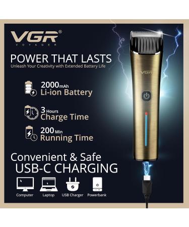VGR Cordless Hair Clippers for Men Professional with Precision Switch - Turbo Mode - Ceramic Blades - Mens Hair Cutting Kit for Barber - Rechargeable Beard Trimmer - Buy Online on GoSupps.com