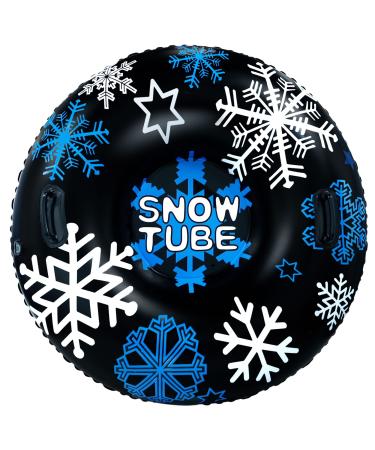 GUOOU Inflatable Snow Tube with Handles, Heavy Duty Snow Sled, Snow Tire, River Tube, Water Float, Sledding Float, Snow Rider, Snow Racer, Snowboard for Winter Outdoor Fun