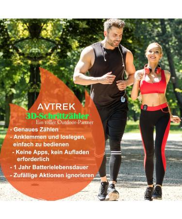 AVTREK Precise 3D Mini Pedometer - Ideal for Walking Running & Hiking - Compact & Lightweight Black - Buy Online on GoSupps.com