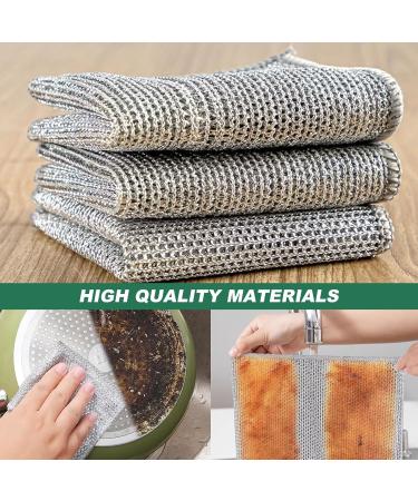 Wire Dishwashing Rags for Wet and Dry 15 Pcs Non Scratch Wire Dishcloth Multipurpose Wires Dishwashing Rag Dish Washing Cloths for Dishes Sinks - Buy Online on GoSupps.com