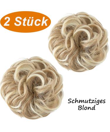 JJStar 2-Piece Hair Part with Rubber Band - Perfect for Dutt Updos Messy Buns & Ponytails | Hair Extensions for Women & Girls in Dirty Blonde - Buy Online on GoSupps.com