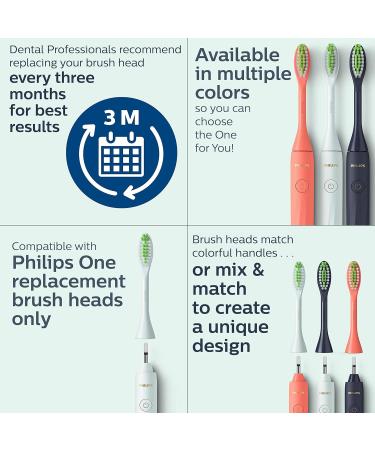 Philips Sonicare One Electric Toothbrush with Travel Case & 2 Brush Heads - Mint Blue HY100/01 - International Shipping Available - Buy Online on GoSupps.com
