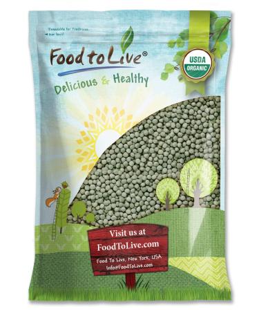 Organic Green Peas, 10 Pounds - Sproutable, Non-GMO, Kosher, Raw, Dried